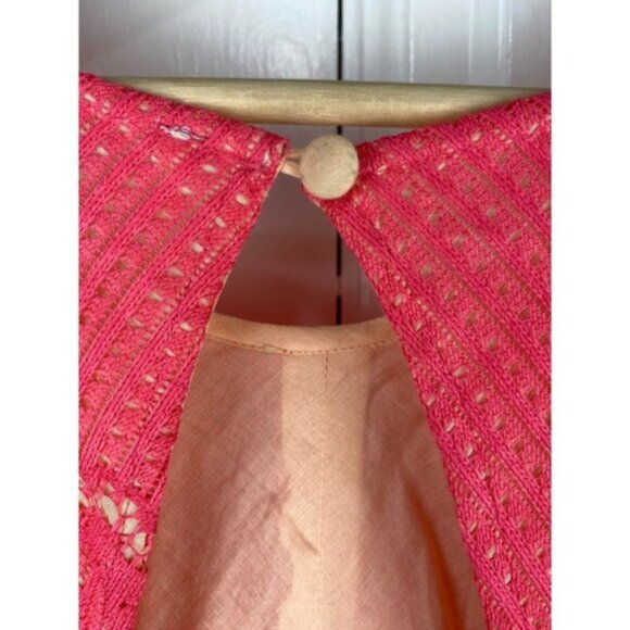Free People Size 6 Coral Floral Lace Summer Tank Dress - Picture 5 of 7